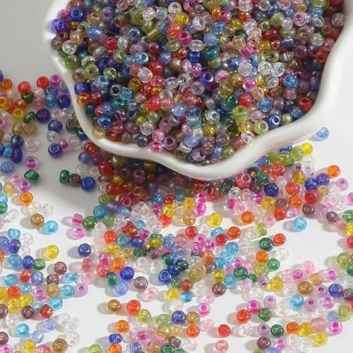 BZSQD Glasperlen, 2/3/4 mm, Gold, UV-Farbe, zur Schmuckherstellung, Ponyperlen, Mini-Rocailles-Perlen für Armbänder, DIY-Perlen, Perlen, 4500–30000 Stück von BZSQD