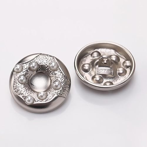 BZSQD Perlenknöpfe in Donut-Form, runde Metallperlen für Strickjacken, Perlenknöpfe zum Nähen, Perlenknöpfe, 18/20/23 mm, 20 Stück von BZSQD