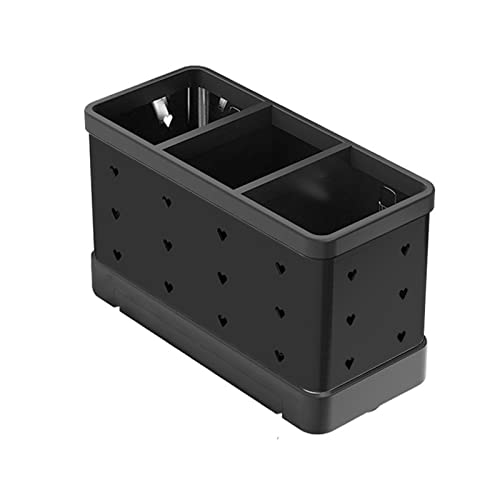 BZVCRTYKL Geschirrhalter-Küchenbesteck Aufbewahrungsregale Abfluss Essstäbchen Löffel Gabel Aufbewahrungsbox Rack Essstäbchen Käfig Platz sparen /590(Black) von BZVCRTYKL