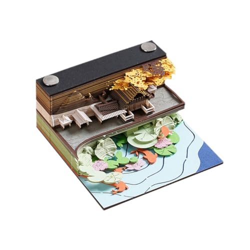 3D Tischkalender 2025, Papierschnitzerei 3D Schlosskalender Notizblock, Abreißkalender 2025, DIY Papier Schnitzerei Kunst Handwerk, 3D Memo Pad Papier Schnitzerei Kunst Kalender für Home Office Decor von BaYuYPOO