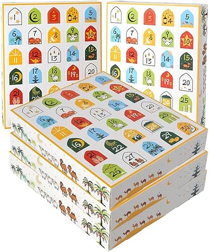 Ramadan-Countdown-Kalender aus Holz, Eid-Mubarak-Adventskalender mit 30 Schubladen, muslimische Ramadan-Dekoration für Zuhause, befüllbar, islamische Kunst, Geschenk-Box, Tisch, muslimische Geschenke von BaYuYPOO