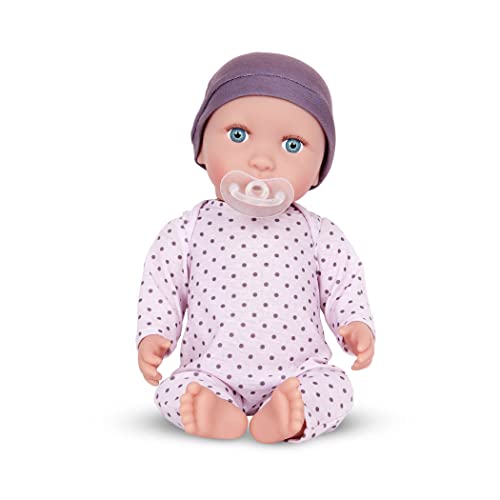 Babi BAB7224Z babi-14 Baby Kleidung in lilafarben und Schnuller – Weiche 36 cm Puppe mit mittlerem Hautton und blauen Augen – Spielzeug ab 2 Jahren, Bunt von ZYZYZK