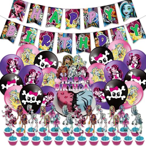 Babioms 44pcs Monster Geburtstag Party Dekoration,Monster Party Supplies, Kinder Geburtstag Kuchen Toppers Dekorationen Party Supplies von Babioms