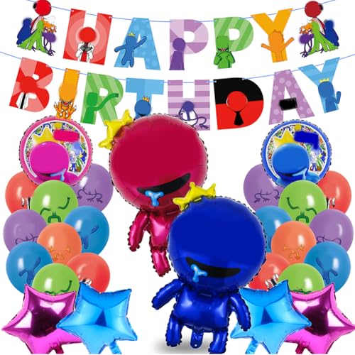 Babioms Rainbow Freund Folienballon Rainbow Freund Geburtstagsfeier Dekorationen Folienballon Set Rainbow Freund Geburtstagsparty Deko Happy Birthday Banner Rainbow Freund Ballon von Babioms