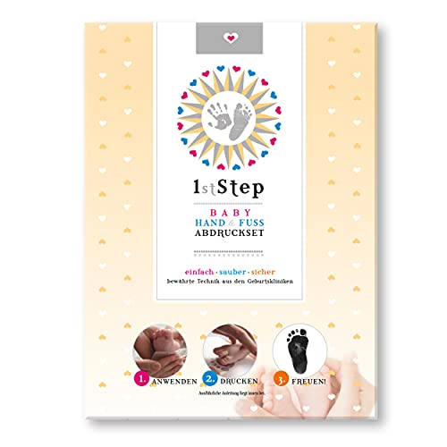 Magisches BABY HAND- UND FUSS ABDRUCKSET - Inkless Touch: ohne Farbe, ohne Gips, direkt auf beschichtetem Papier (5 Bögen) - von"Baby's 1st Step" (schwarz) von Baby's 1st Step