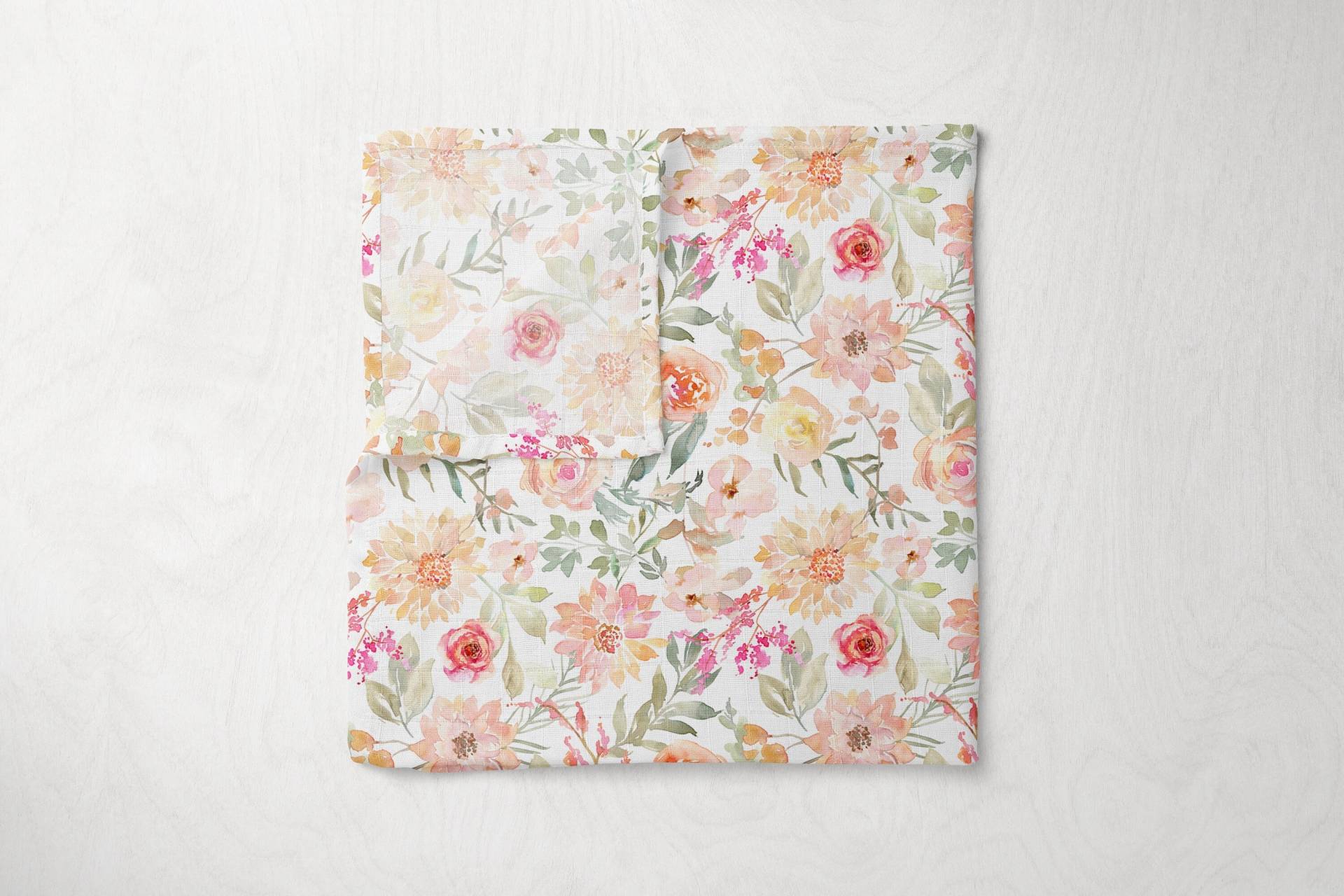 Rosengarten Blumen Luxus Super Soft 60x60cm Bambus Baby Mädchen Musselin Platz Spucktuch Duschgeschenk von BabyBellsUK