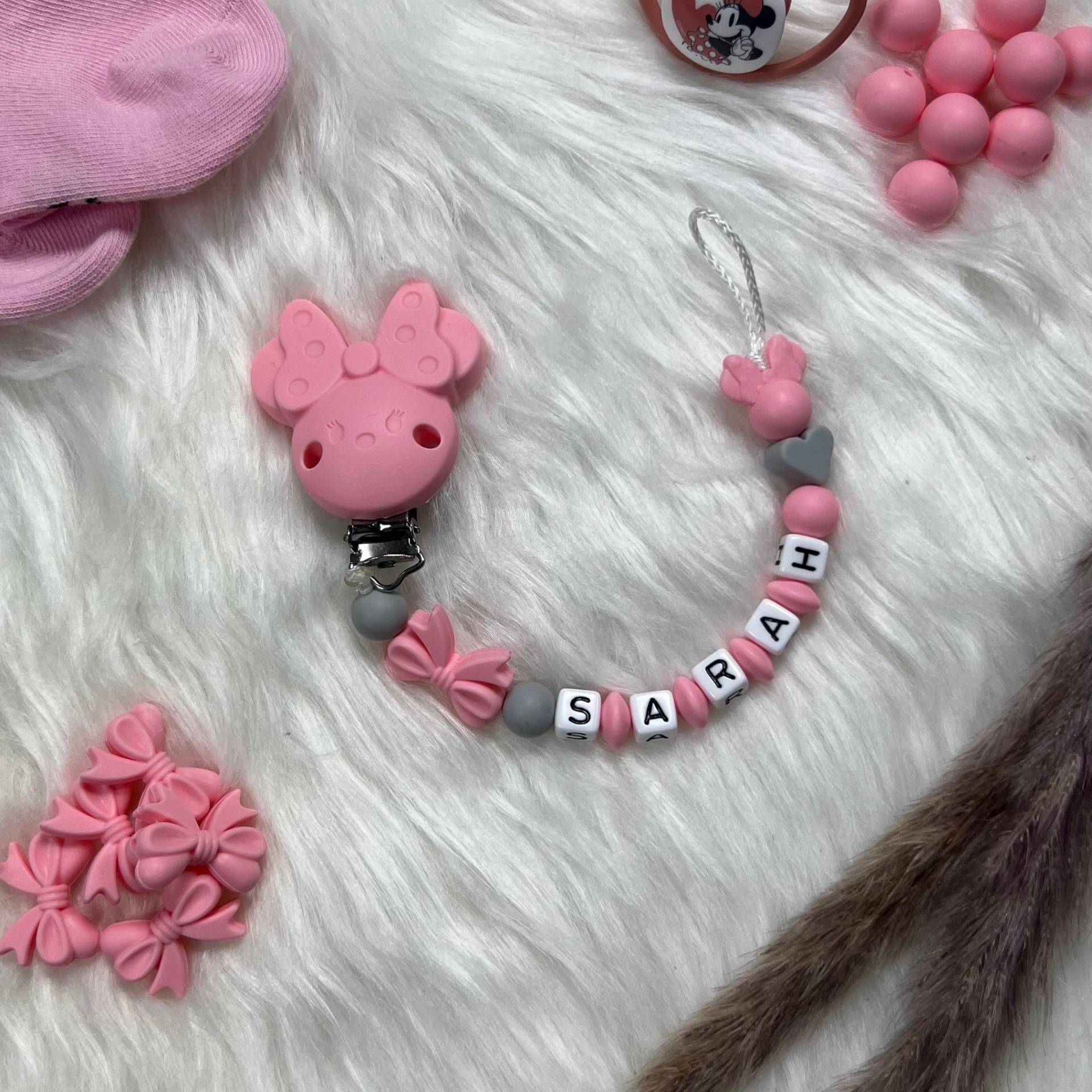 Schnullerkette Mit Namen | Schnullerkette, Design Mäuschen Personalisiert Unikat Handgefertigt Geschenk von BabyKettchen