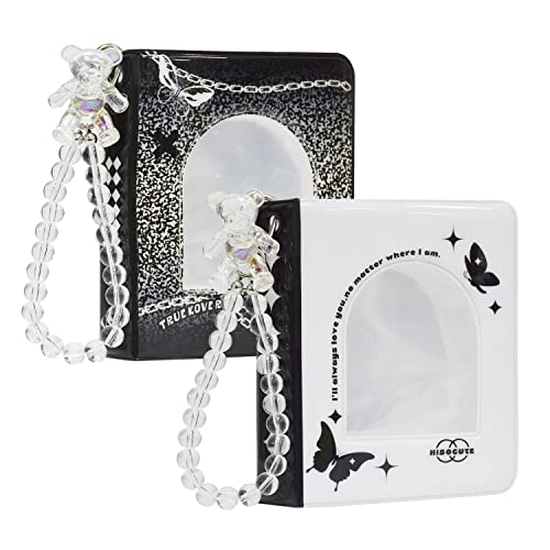 2pcs 3 Zoll Kpop Fotokartenhalter Bücher Mini-Fotokartenalbum Kpop Fotokartenhalter 40 Fächer Schwarzer und Weißer Schmetterling (black) von Babyfond