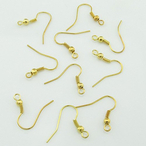 Bacabella 15091 Ohrhaken 18x17mm Gold (50 Stück) als Rohlinge zum Ohrringe selber Basteln von Bacabella