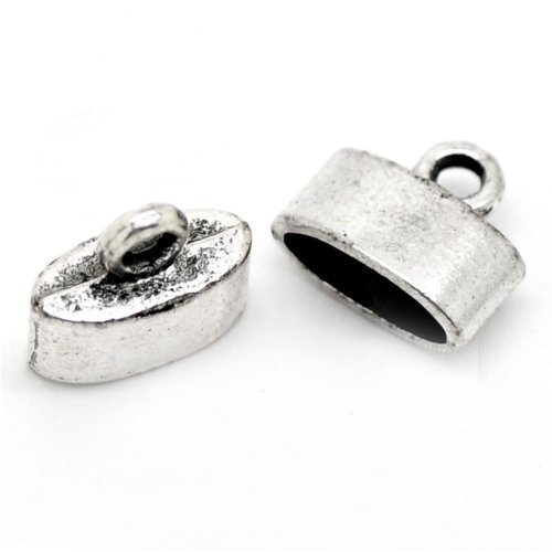 Bacabella 18000 Flache Endkappen 12x10mm für 3,5x9,5mm Band Silber (10 Stück) von Bacabella