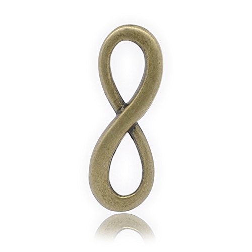 Bacabella 21788 Verbinder Unendlichzeichen 23x8mm antikbronze (10 Stück) Symbol für unendliche Liebe als Anhänger oder Zwischenteil von Bacabella