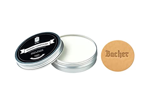 BACHER Abziehpaste für Streichriemen und Abziehleder, Schärfpaste mit leder applikator 100g - Fein - Polier-Zubehör von Bacher