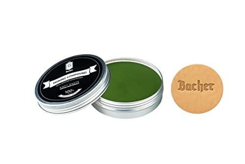 BACHER Abziehpaste für Streichriemen und Abziehleder, Schärfpaste mit leder applikator 100g – Läpppaste Sehr Fein - Polier-Zubehör von Bacher