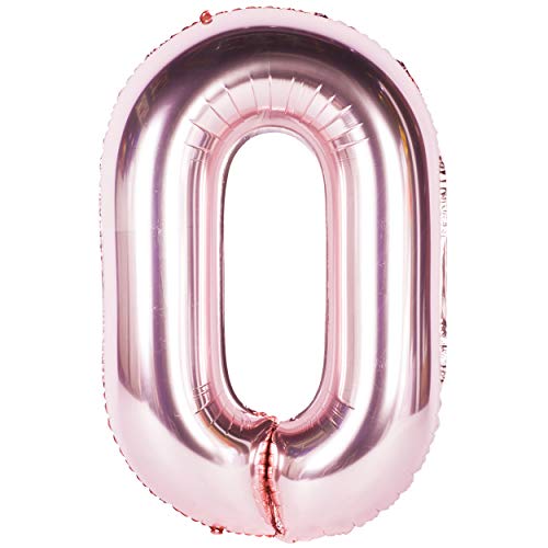 40 Zoll Riese Helium Folienballon 0 to 9 Roségold Ballon Geburtstag Hochzeitsfeier Digitale Dekorationen Nummer 0 von CHANGZHONG