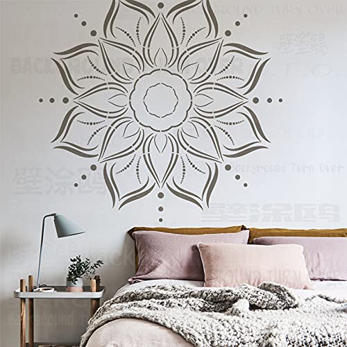 110cm Huge Giant Mandala Ceiling Indian Arabic Ethnic Round Schablone Für Wände Große Mandala Vorlage Wiederverwendbare Farbe Große Fliesen Bodenvorlagen Malerei Dekoration Rahmen Schablonen von BackgroundTurnOver