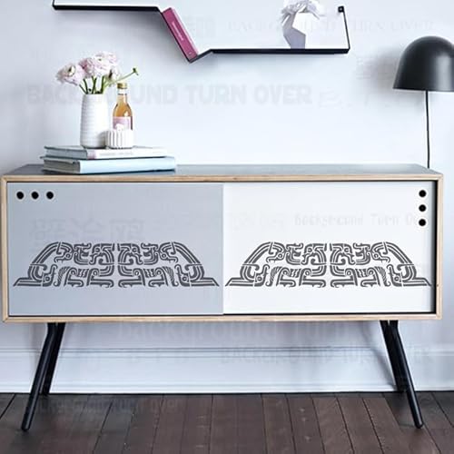 112 cm große verheißungsvolle göttliche Bestie, Totem-Schablonen im Retro-Stil, traditionelles Trible-Motiv, alte chinesische Schablonen für Wände, Vorlagen zum Bemalen an der Wand, Dekoration, von 壁涂鸥 BackgroundTurnOver