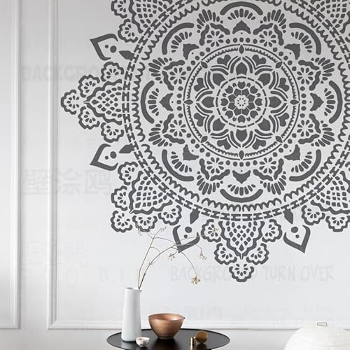 120cm Huge Giant Mandala Henna Indian Arabic Ethnic Round Flower Lotus Schablone Schablonen Für Dekor Vorlage Wiederverwendbare Mandala Möbel Muster Fliesenboden Nische Wand Die Samen, XXL 42cmX60cm von 壁涂鸥 BackgroundTurnOver