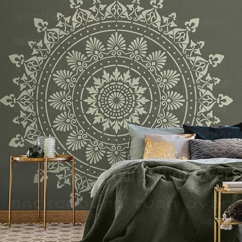 Mandala-Schablone von BackgroundTurnOver - Traditionelle Schablone für Wände - 150 cm x 300 cm - Wiederverwendbar - DIY-Dekoration von 壁涂鸥 BackgroundTurnOver