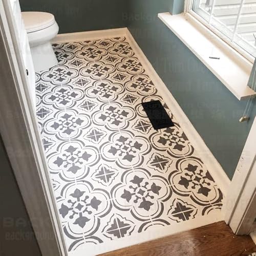 50cm Tile Ceramic Rococo Baroque Retro Vintage Bathroom Kitchen Floor Schablone Schablonen Mandala Farbe Groß Für Wände Große Dekor Möbel Vorlage Nische Wand Bodenfliesen Dekoration Rahmen von 壁涂鸥 BackgroundTurnOver