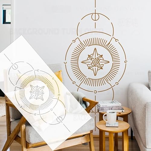 66 cm Horoskop-Astrologie-Stern-Symbol, lineare geometrische Formen, Linien-Schablonen zum Bemalen für Wände, Dekoration für Decke, dekorativ, S560 von 壁涂鸥 BackgroundTurnOver