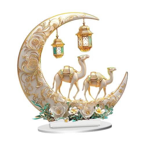 Badiman Ramadan-Dekoration, Tischschild, wasserdicht, Geschenk, Kunsthandwerk, Tischdekoration, Ornament für Bücherregal, Partyzubehör, Zuhause und von Badiman