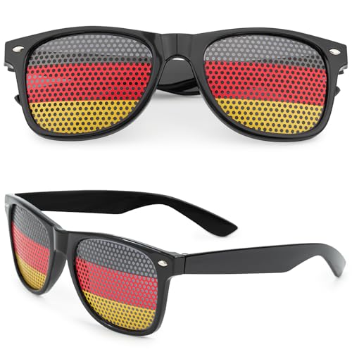 Em Fanartikel Deutschland, Fussball Em Fanartikel, 2 Stück Sonnenbrille mit Deutschland Design, Deutschland Brille Sonnenbrille Deutschland Fanartikel für Em Olympische Deutschland Fan (Deutschland) von Bafiwu