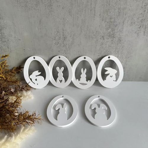 Silikon Osterhasen Gießformen, DIY Silikon Formen für Osterdekoration, 6er Set (6 pcs) von Bafiwu