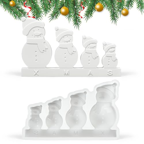 Silikonformen Gießformen Weihnachten, 4 Pcs Schneemann Silikonform Weihnachten,DIY Gießform Weihnachten Gießformen Weihnachten,Gießformen Silikon Weihnachten zur Weihnachtsdekoration (style-6) von Bafiwu