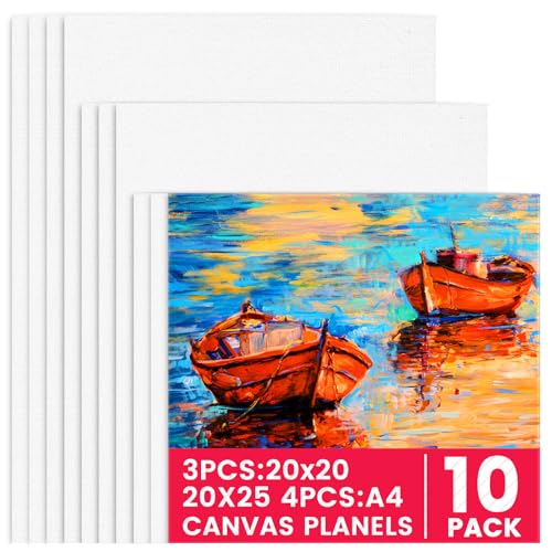 (10 Stück) Leinwände zum bemalen Set, Vorgespannte Weiße Künstler Leinwände für Acrylfarben und Aquarellfarbe, leinwand set Aus Baumwolle, Canvas Painting für Anfänger, Künstlerin und Studenten. von Bafumiu