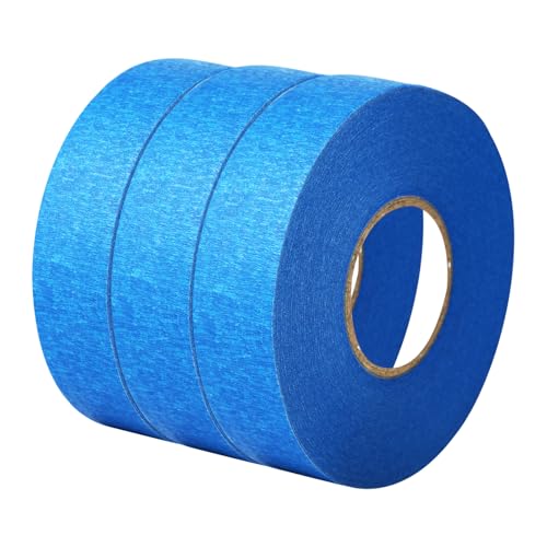 3 Rollen Malerkrepp, 50 m x 24 mm, Abklebeband Maler, Masking Tape, Kreppband Malerband, Klebeband Malerarbeiten, hitzebeständig, UV-beständig, für Malerarbeiten, Renovierungen, Bastelarbeiten von Bafumiu