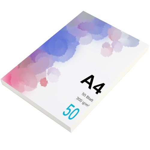 Premium Aquarellpapier 300g/m² I 50 Blatt I Vielseitiger Aquarellblock für brillante Kunstwerke I Ideal für Aquarell, Gouache, Tempera & Acryl I Hochwertiges Watercolor Paper! von Bafumiu