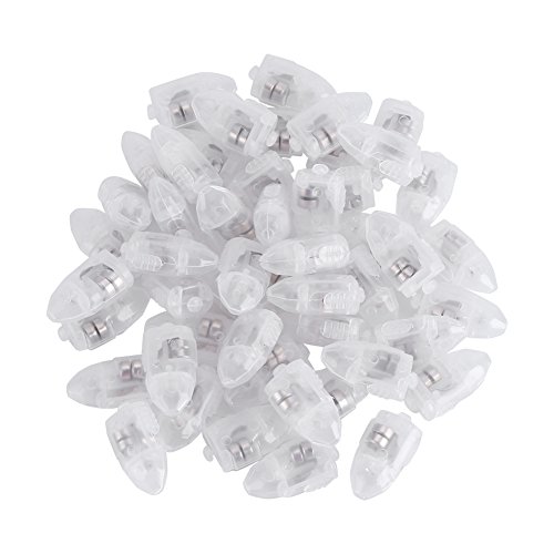 1 Set 50 Stück LED-Partylichter, Dekorationslicht für Papierlaterne, Ballon, Hochzeit, Halloween, Blumenparty, Festival, Dekoration, LED-Ballonlichter, Wasserdicht (Weißes Licht) von Bagima