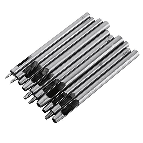 10 Stück Metallstanzer, Lederstanzer, Leder-Ovallochstanzer, Bastelwerkzeuge, Metallstanzer-Loch-Set, Hohlgürtel-Bastelwerkzeug, 0,5–5 Mm von Bagima