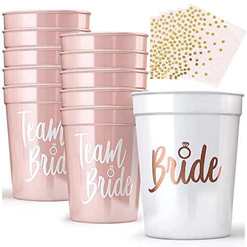 Bachelorette Party Cups 11Braut und Team Braut Tassen, Bride Tribe Cups mit 10 Servietten für Team Braut -Jga Accessoires Frauen Cups von Bahan alamy