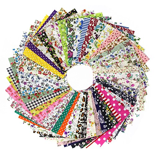 Bahwphry DIY Quilt Patch 60 Stueck 10cmx10cm Charm Pack Baumwollgewebe Patchwork Buendel Gewebe Tuch Naehen von Bahwphry