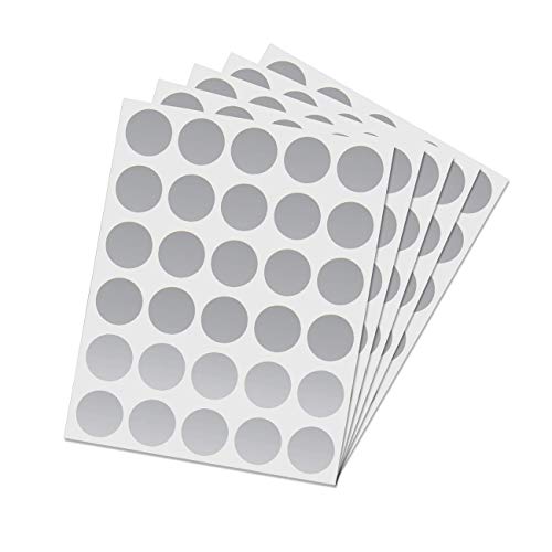 Rubbel Etiketten,6 Blatt 180er Pack Runde Rubbellos Aufkleber Scratch Off-Etiketten Silber Rubbelkarten Überraschung Rubbelsticker für Party Hochzeit Geburtstag Einklebebuch Postkarte 1 Zoll von BaiJ