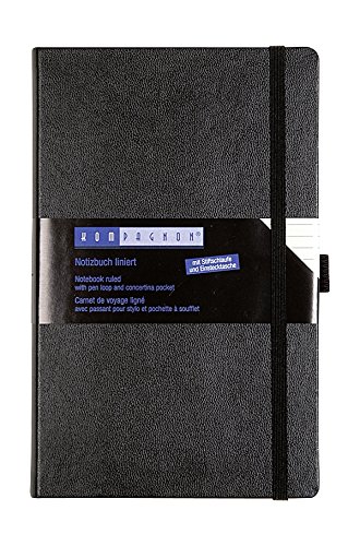 Baier & Schneider Notizblock Notizbuch Kompagnon mit Gummizug, 80 g/qm, A5, liniert, 96 von Baier & Schneider