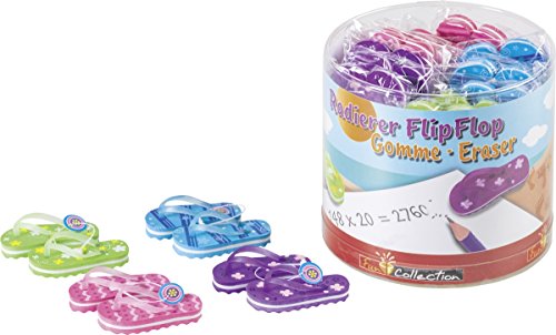 Brunnen 1029979 Radiergummi / Radierer Flip Flop Fun Collection, 4 x 3 cm, 2er-Set, 4 verschiedene Farben) von Baier & Schneider