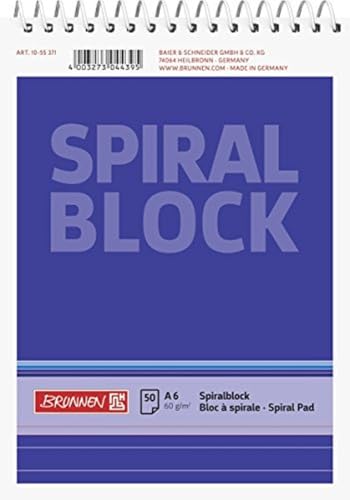 Baier & Schneider Brunnen 1055371 Spiralblock / Notizblock (A6, liniert, 50 Blatt, 60g/m²) von Baier & Schneider