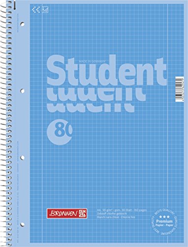 Brunnen 1067928132 Notizblock / Collegeblock Student Colour Code (A4 kariert, Lineatur 28, 90g/m², 80 Blatt) hellblau von Baier & Schneider