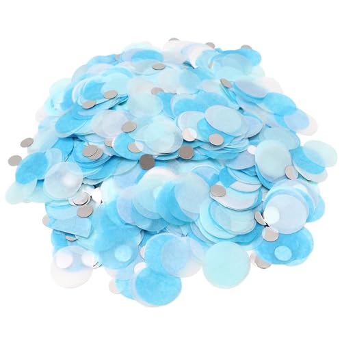 Bailinks 50g Konfetti Bunt - Glitzer Konfetti für Hochzeit Geburtstag Party, 5000 Stück Streudeko, Konfetti Papier Mix, Hochzeitskonfetti, Tischdeko für Taufe und Feierlichkeiten (Fantasieblau) von Bailinks