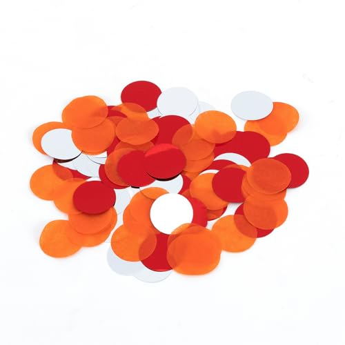 Bailinks 50g Konfetti Bunt - Glitzer Konfetti für Hochzeit Geburtstag Party, 5000 Stück Streudeko, Konfetti Papier Mix, Hochzeitskonfetti, Tischdeko für Taufe und Feierlichkeiten (Orange-Silber) von Bailinks