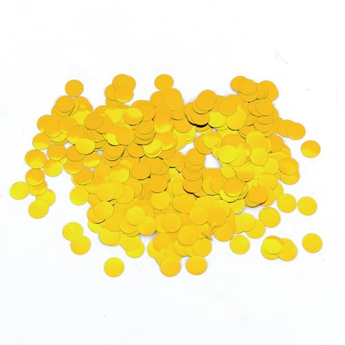 Bailinks 50g Konfetti Bunt - Glitzer Konfetti für Hochzeit Geburtstag Party, 5000 Stück Streudeko, Konfetti Papier Mix, Hochzeitskonfetti, Tischdeko für Taufe und Feierlichkeiten (Rundes Gold) von Bailinks