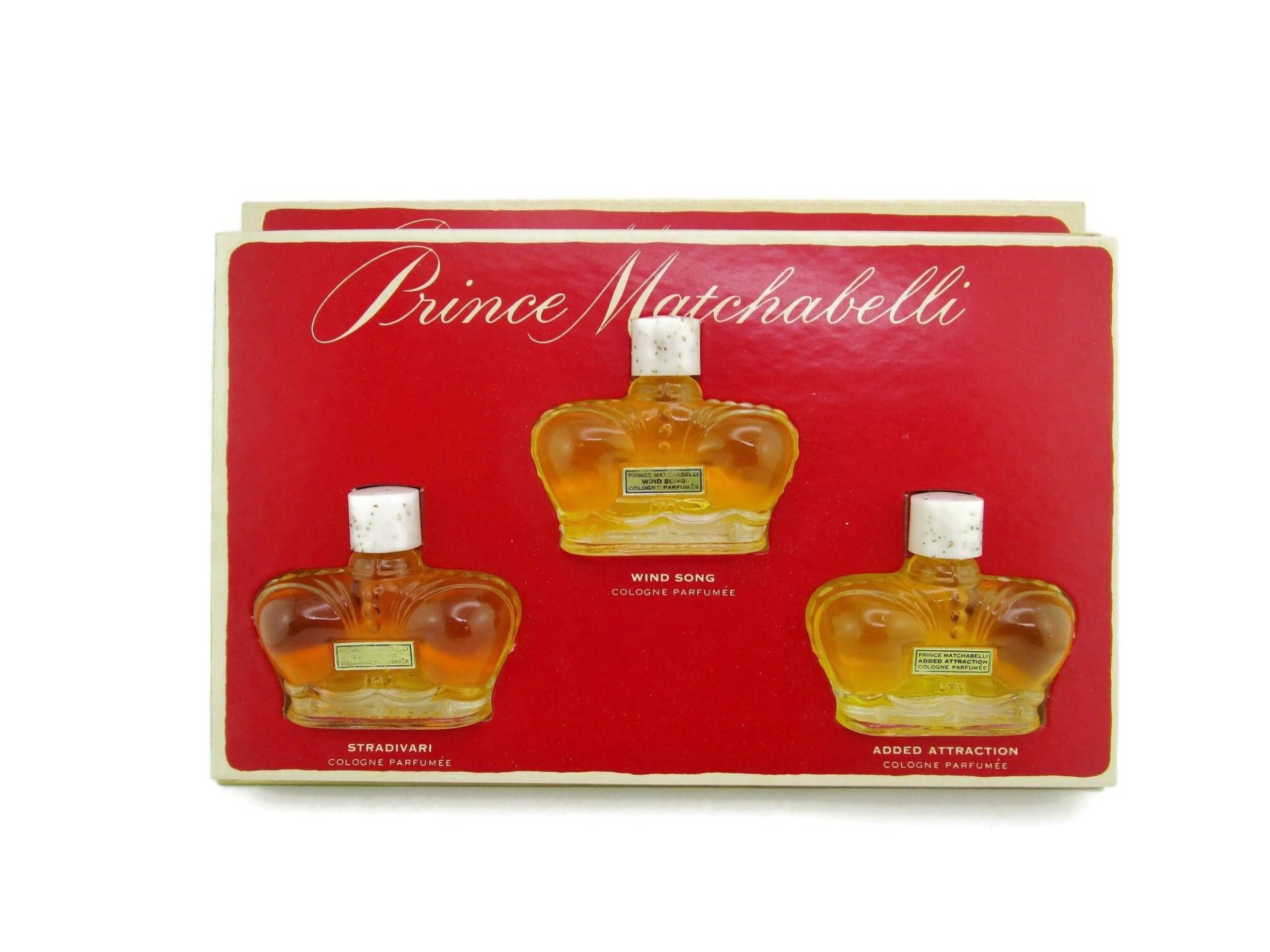 Prinz Matchabelli Krönchen Dreier Köln Set/ Wind Song Added Attraction Stradivari /Netz 5/8 Fl.oz. Jedes - Unbenuste Parfums von BajanLizard