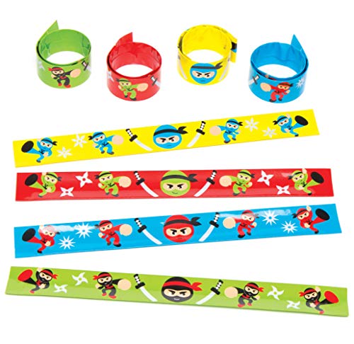 Baker Ross AC868 Ninja-Slap-Armbänder (4 Stück) für Kinder-Partytüten von Baker Ross