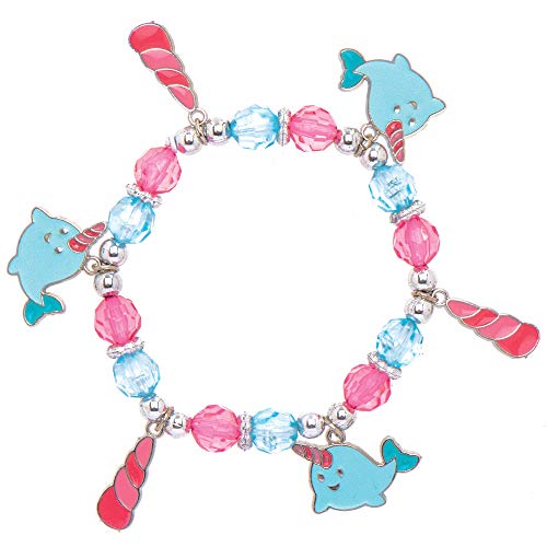 Baker Ross AT720 Bettelarmband Narwal Bastelset - 3er Pack, Perfekt für Mädchen zum Basteln als Kinderschmuck, Kindergeburtstag basteln von Baker Ross