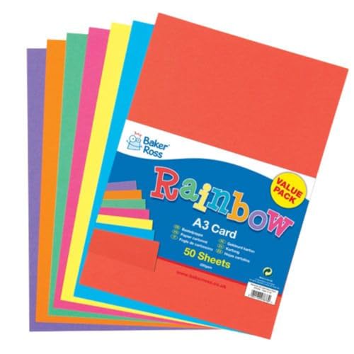 Baker Ross AV536 A3 Regenbogen farbige Karte - Packung mit 50, Karte für Kunst und Handwerk Projekte Baker Ross AV536 A3 Regenbogen farbige Karte - Packung mit 50, Karte für Kunst und Handwerk Projekte von Baker Ross