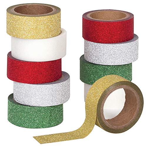 Baker Ross AW923 Weihnachts-Glitzer-Klebeband, 10 Stück von Baker Ross