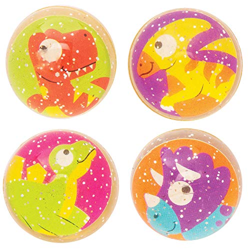 Baker Ross AX607 Glitzernde Dinosaurier Flummis - 10 Stück, Lustiges Spielzeug Für Kinder In Der Herbstzeit Perfekte Party, Beute, Preis Oder Korbfüller von Baker Ross