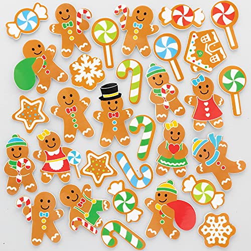 Baker Ross FC195 Lebkuchen Schaumstoff Sticker - 200 Stück, Moosgummi Aufkleber für Kinder zum Basteln, Gestalten und Dekorieren von Baker Ross